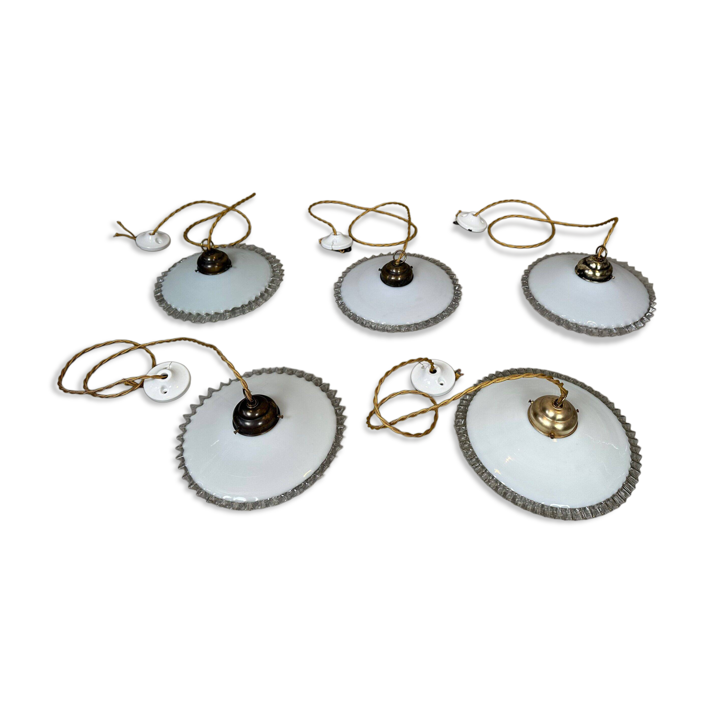 5x opaline collar lamps