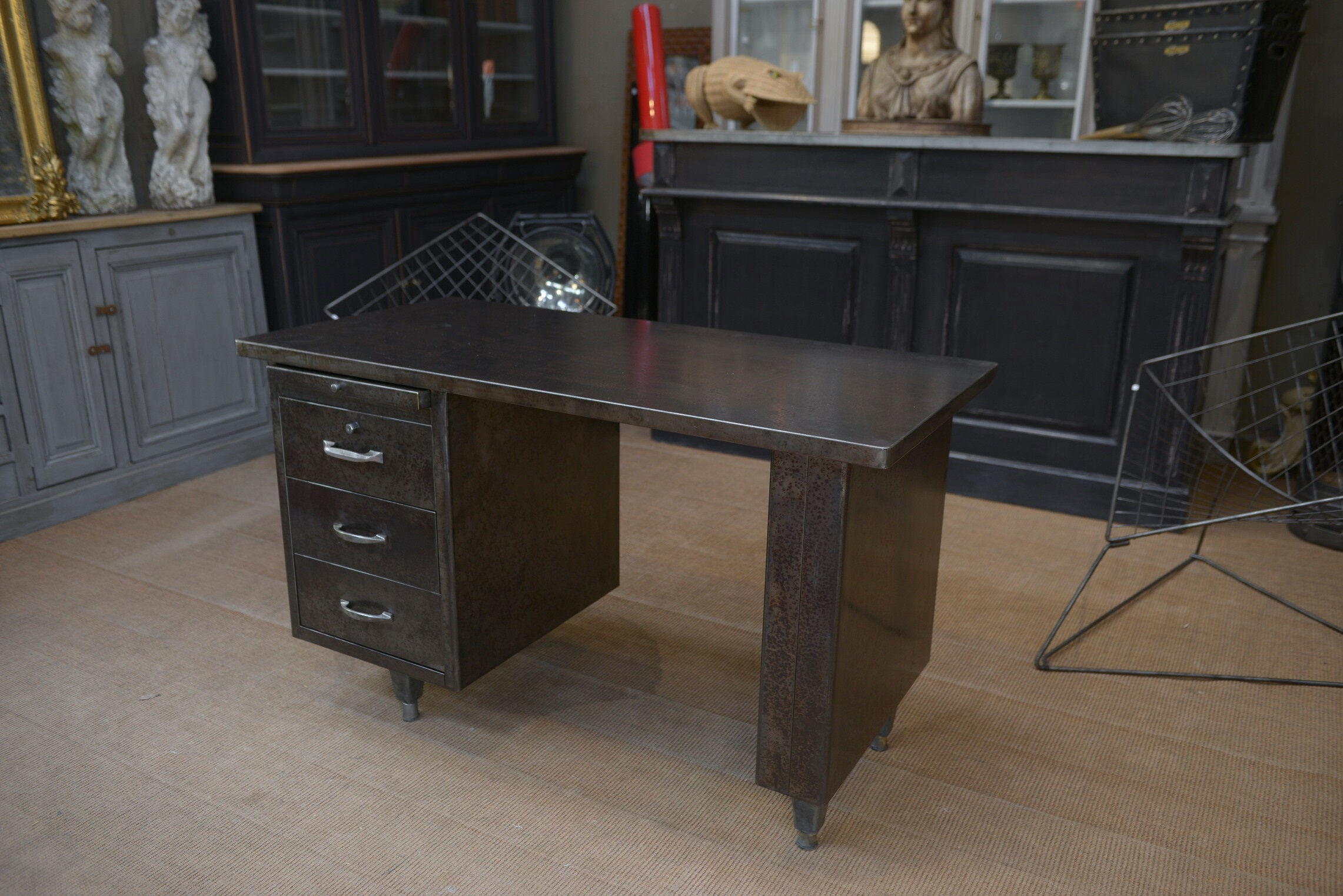Bureau en métal industriel 1950