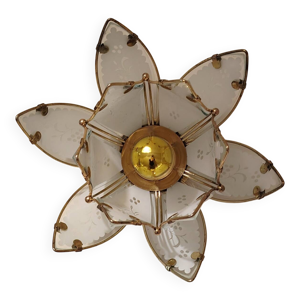 Applique fleur de lotus - verre laiton