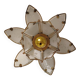 Applique fleur de lotus en verre cerclée laiton doré