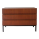 Teak chest of drawers with 3 drawers, black metal legs, 1960s.