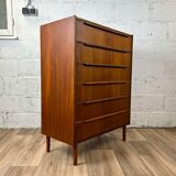 Scandinavian chest of drawers 6 drawers vintage teak, 60s