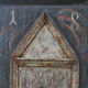 Antique Rustic Farmhouse Folk Art Painted Bridal Cabinet 1882