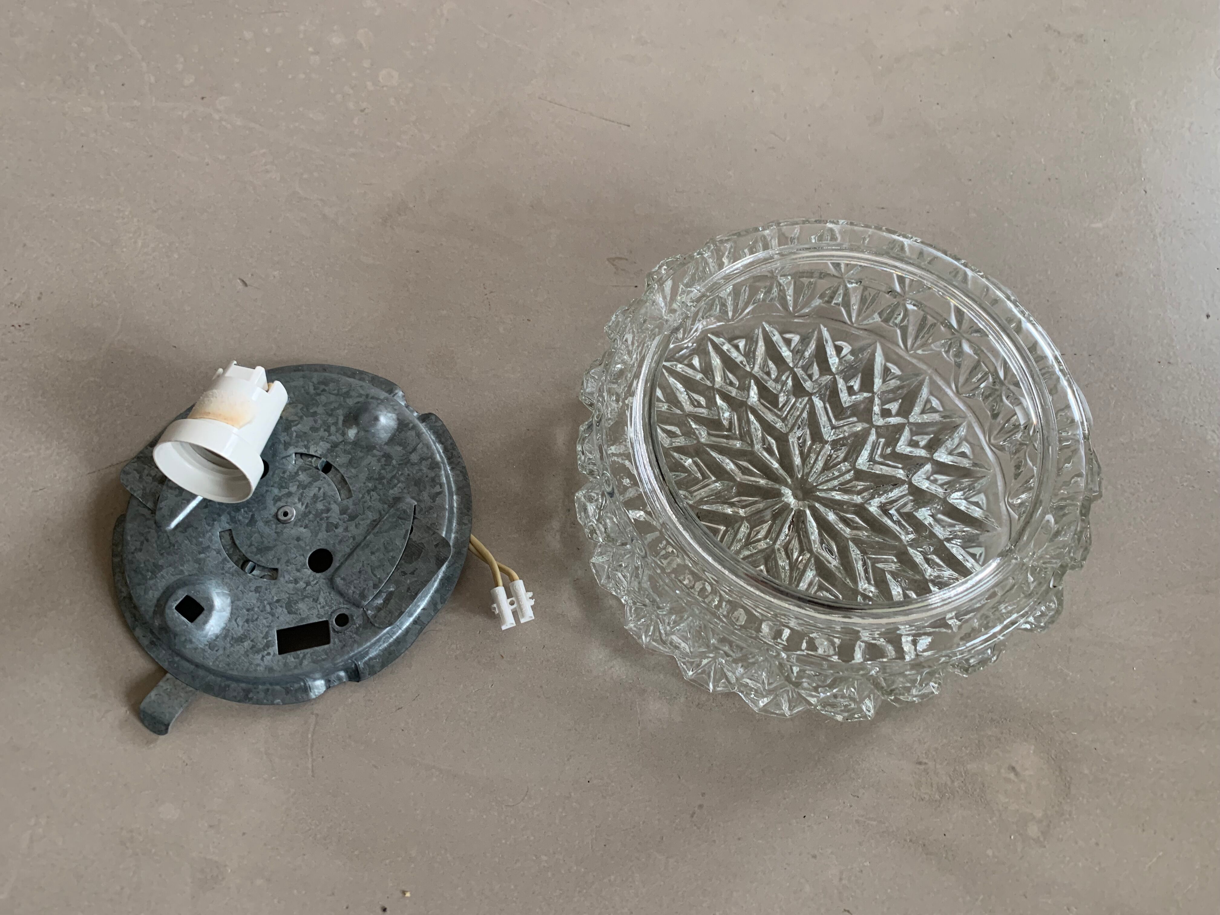 Vintage glass wall or ceiling lamp