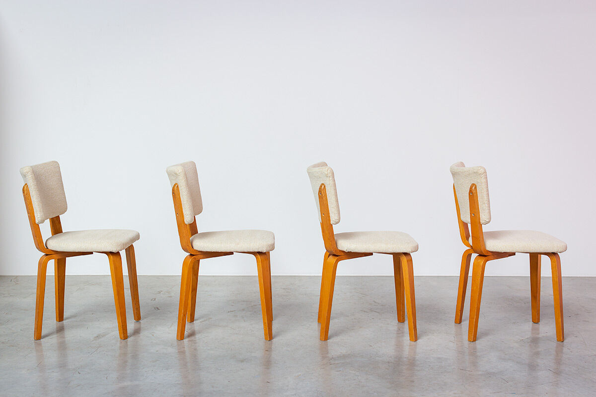 4 chairs modernist Cor Alons plywood wood 1950