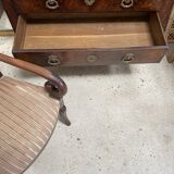 Chest of drawers in wood and gray marble with 4 drawers nineteenth century
