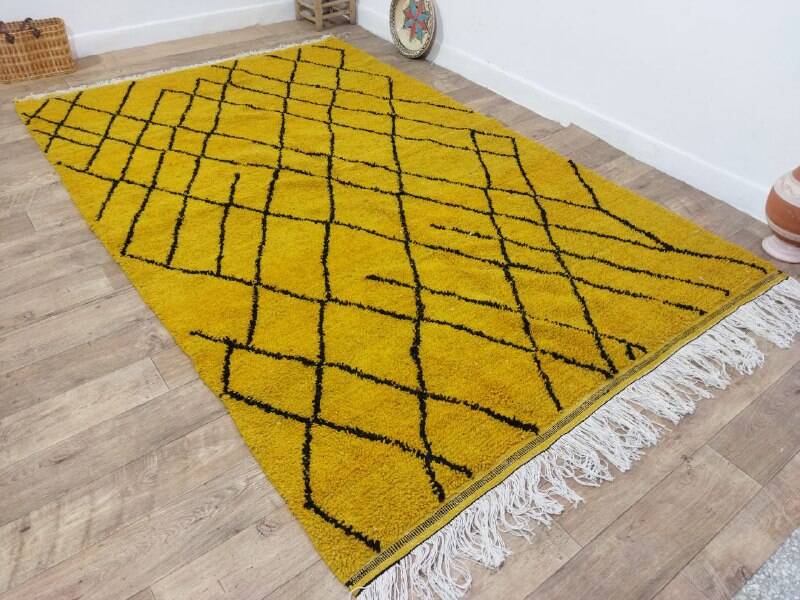 Handmade wool Berber rug 300x190 cm