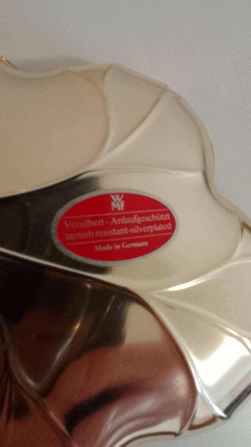 Silver leaf vine dish, silver-plated metal