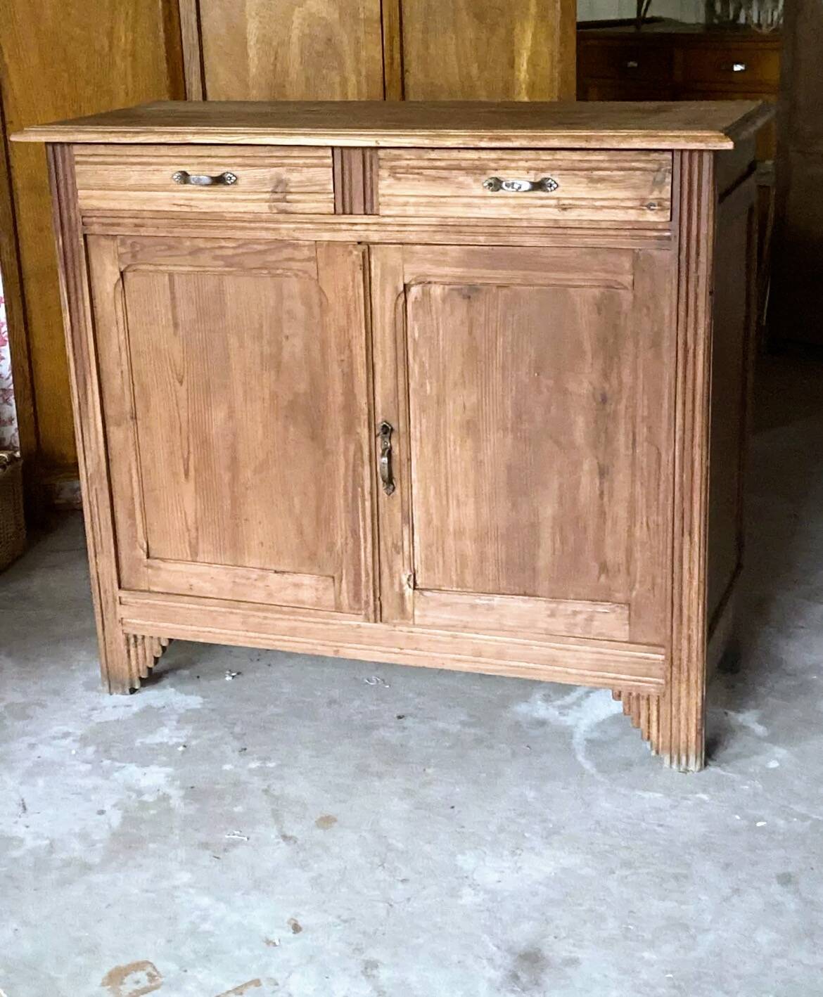 Parisian sideboard in natural wood, circa 1900