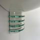 Pair of post-modernist wall lights, white metal and glass, France 1980