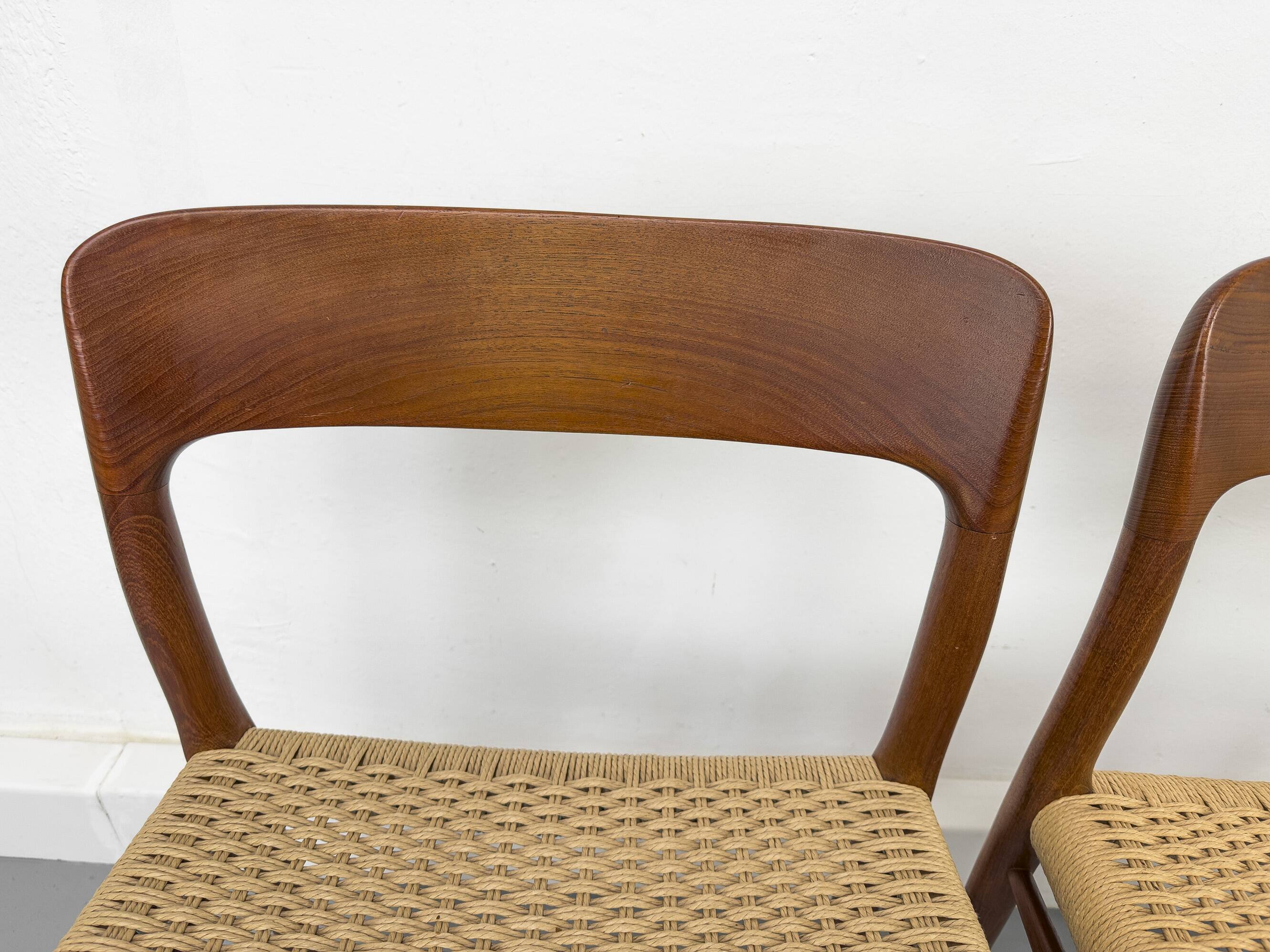 Model 75 Chairs by Niels O. Møller for J.L Møllers, 1960s, Set of 4