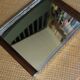 Rectangular wood metal mirror tray