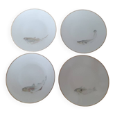 set of 4 Bavaria Hutschenreuther porcelain fish plates