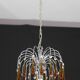 The Amber Crown, Murano Chandelier Amber and Crystal Drops, 1970s