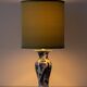 Pair of Chinese table lamps in Delft blue ceramic with new green silk shades.