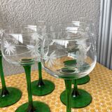 French Roemer Alsace glasses chiseled Luminarc