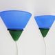 Pair of vintage Vandeheg Lotus blue and green wall sconces. 1980s