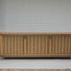 1970s, 3-seater Danish sofa, original beige furniture wool, solid oak wood.