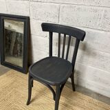 matte black bistro chair with a patina