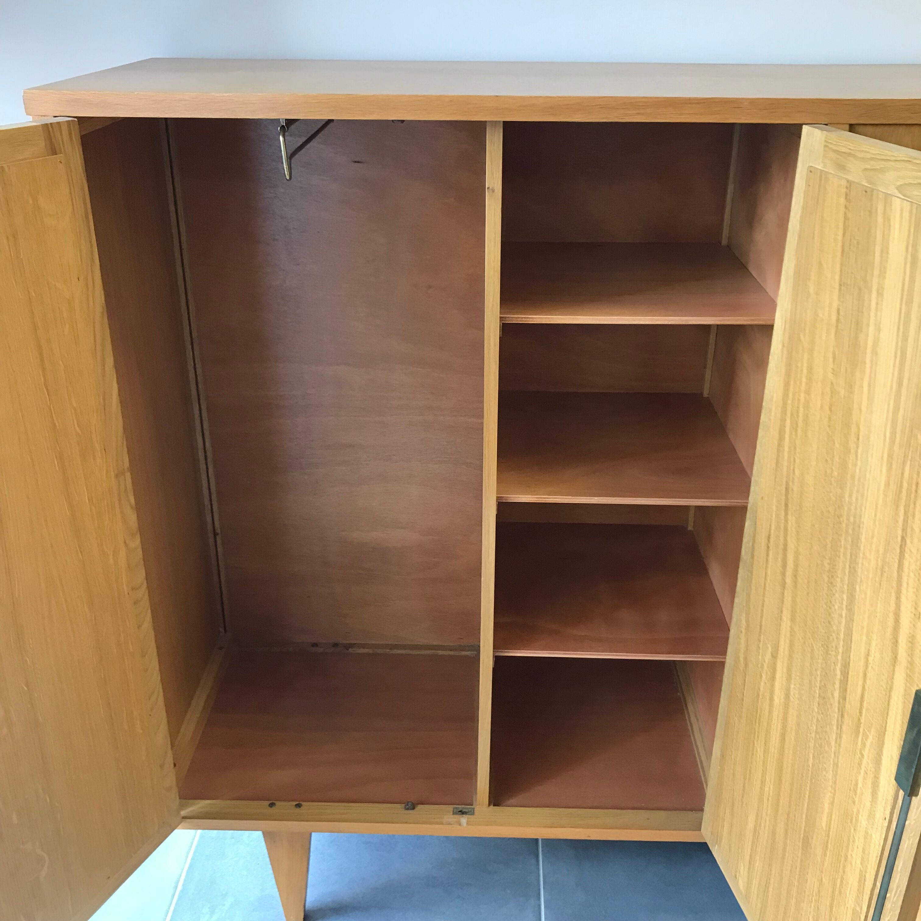 Furniture with wooden secretary and rattan