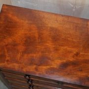 Victorian commode in flame wood with four drawers