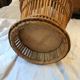 Wicker rattan paper basket 1960, 40 cm