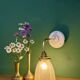Vintage frosted glass tulip wall light
