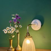 Vintage frosted glass tulip wall light