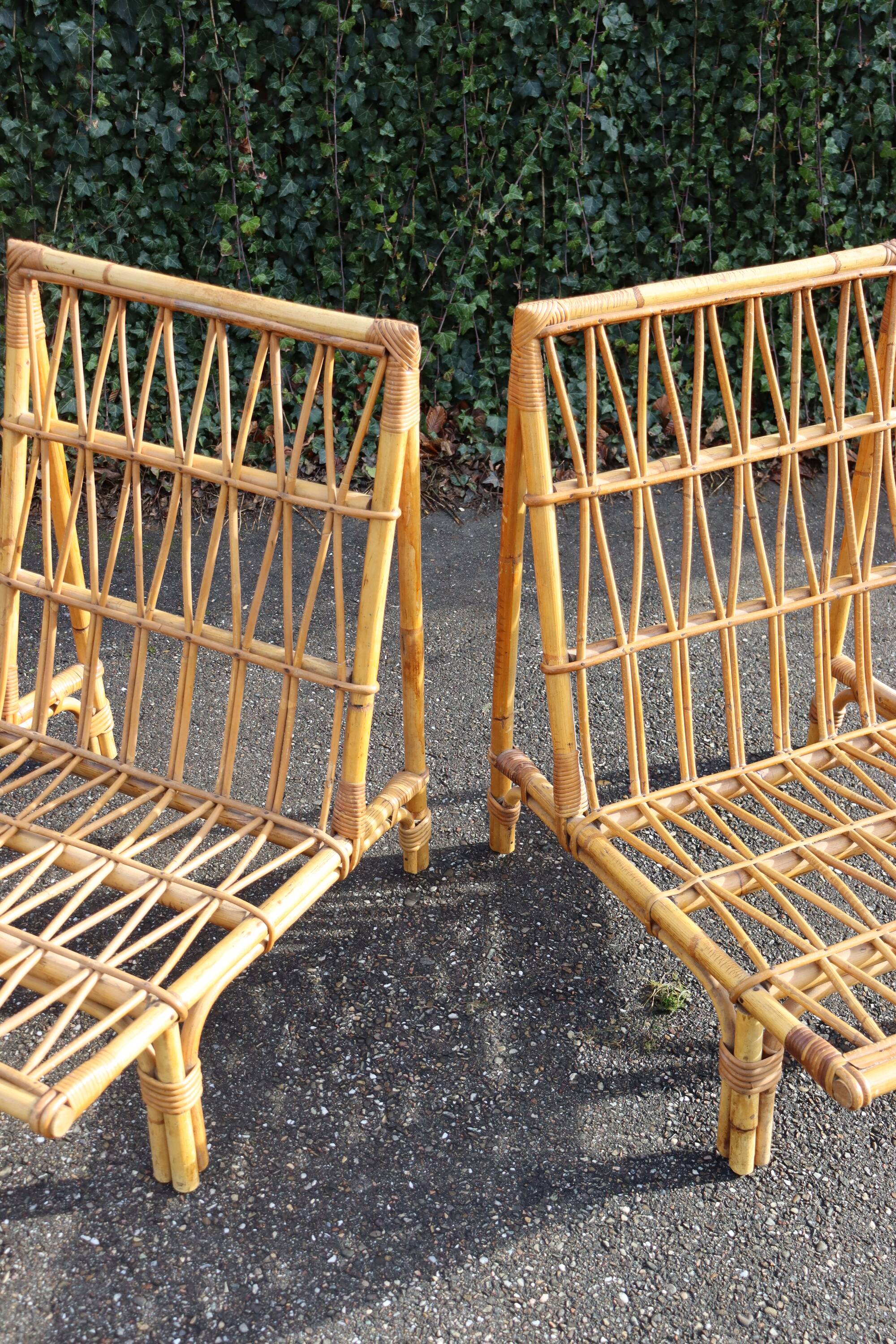 Pair of low armchairs in the Audoux Minet style