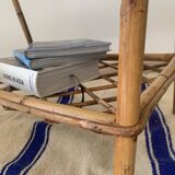 Chevet ou table d’appoint vintage en bambou et rotin