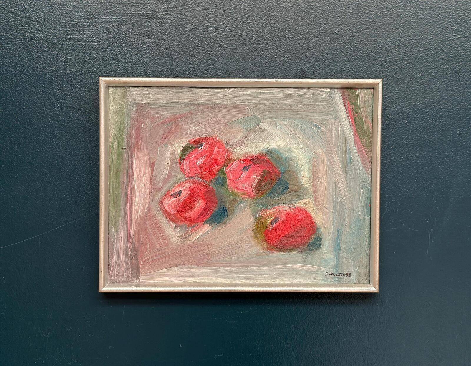Original Swedish Oil On Canvas – Apples – Bengt Delefors