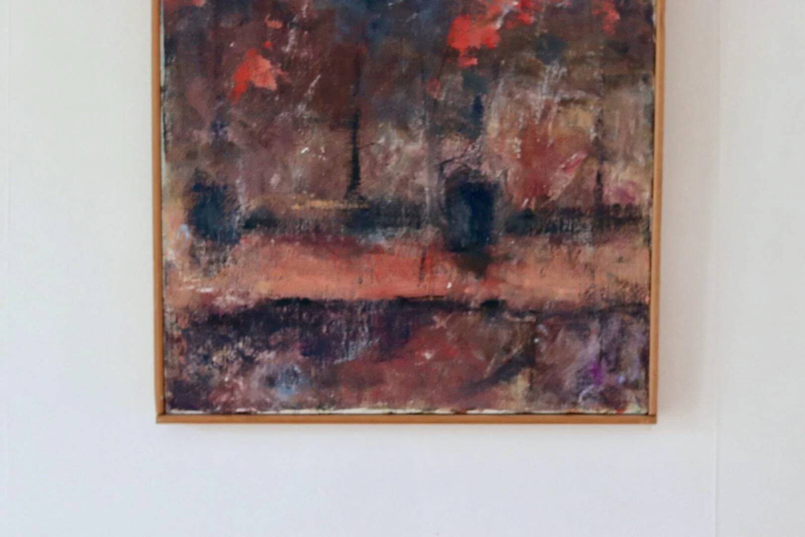 Abstract oil on canvas "warm tones", mid-20th century