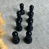 Carved wooden chess set
