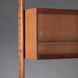 Modular bookcase coffered teak, Danish labour