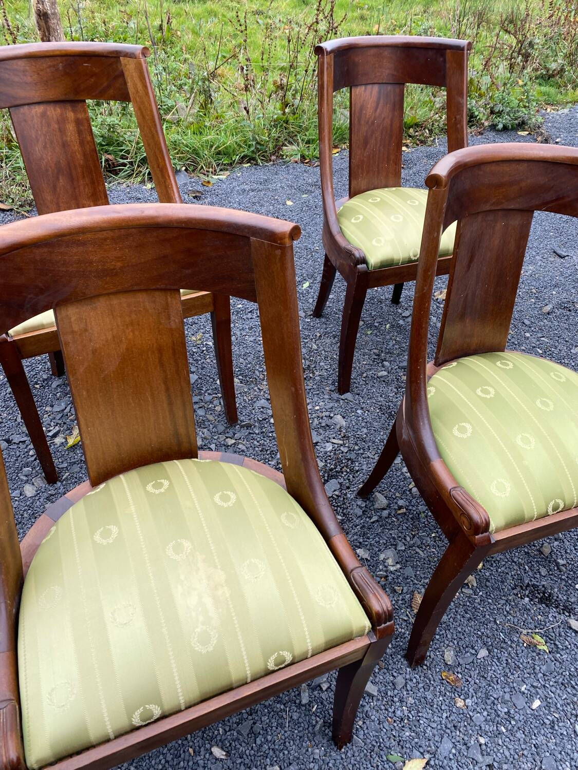 6 chaises gondole en acajou