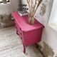 Commode rotin rose vintage