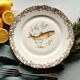 Set of four fish plates. vintage french fish plate set.