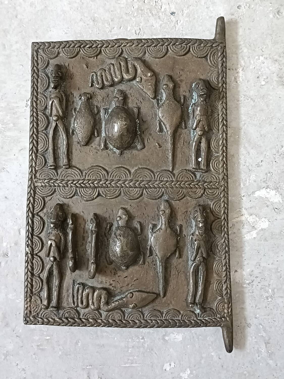 Antique small Dogon bronze door