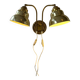 Vintage double brass wall light, Sweden, 1970.