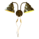 Vintage double brass wall light, Sweden, 1970.