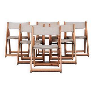 Kon-Tiki Pine Mid-Century Folding Dining Chairs by Gillis Lundgren