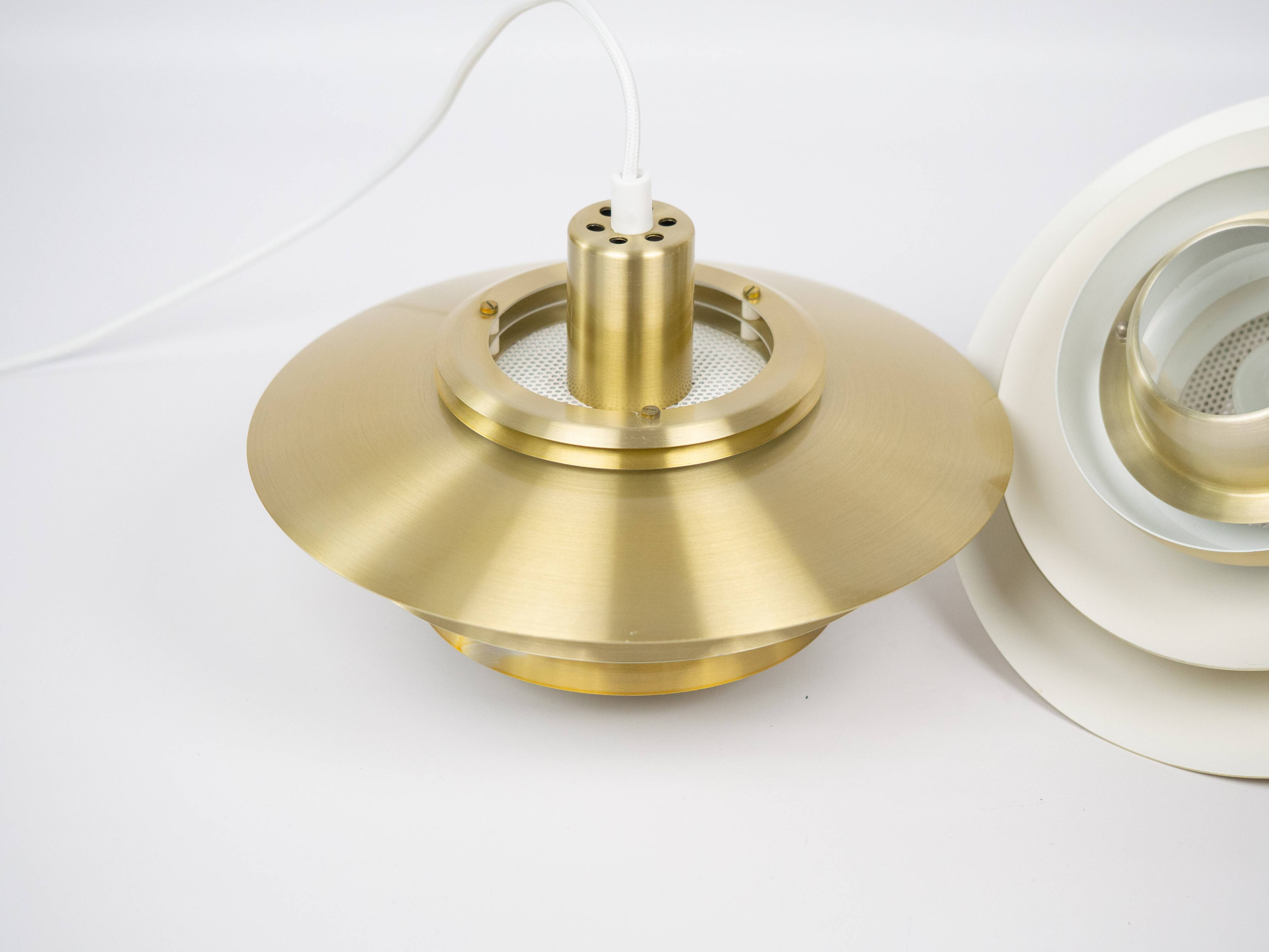 Pair of 2 Danish vintage pendant lamps Dania by Kurt Wiborg