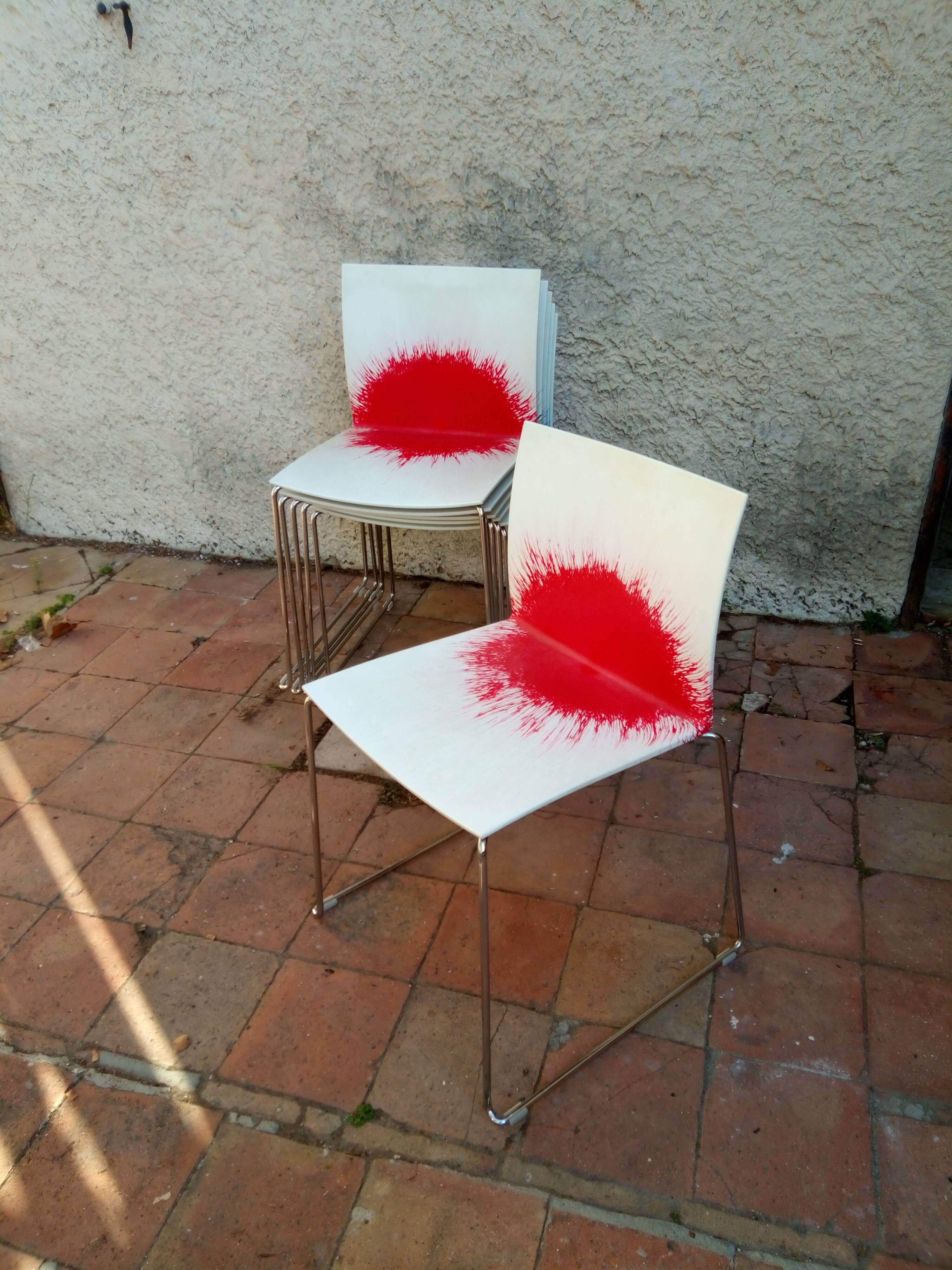 Series of 6 chairs from the 80s