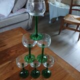 6 verres anciens à vin blanc