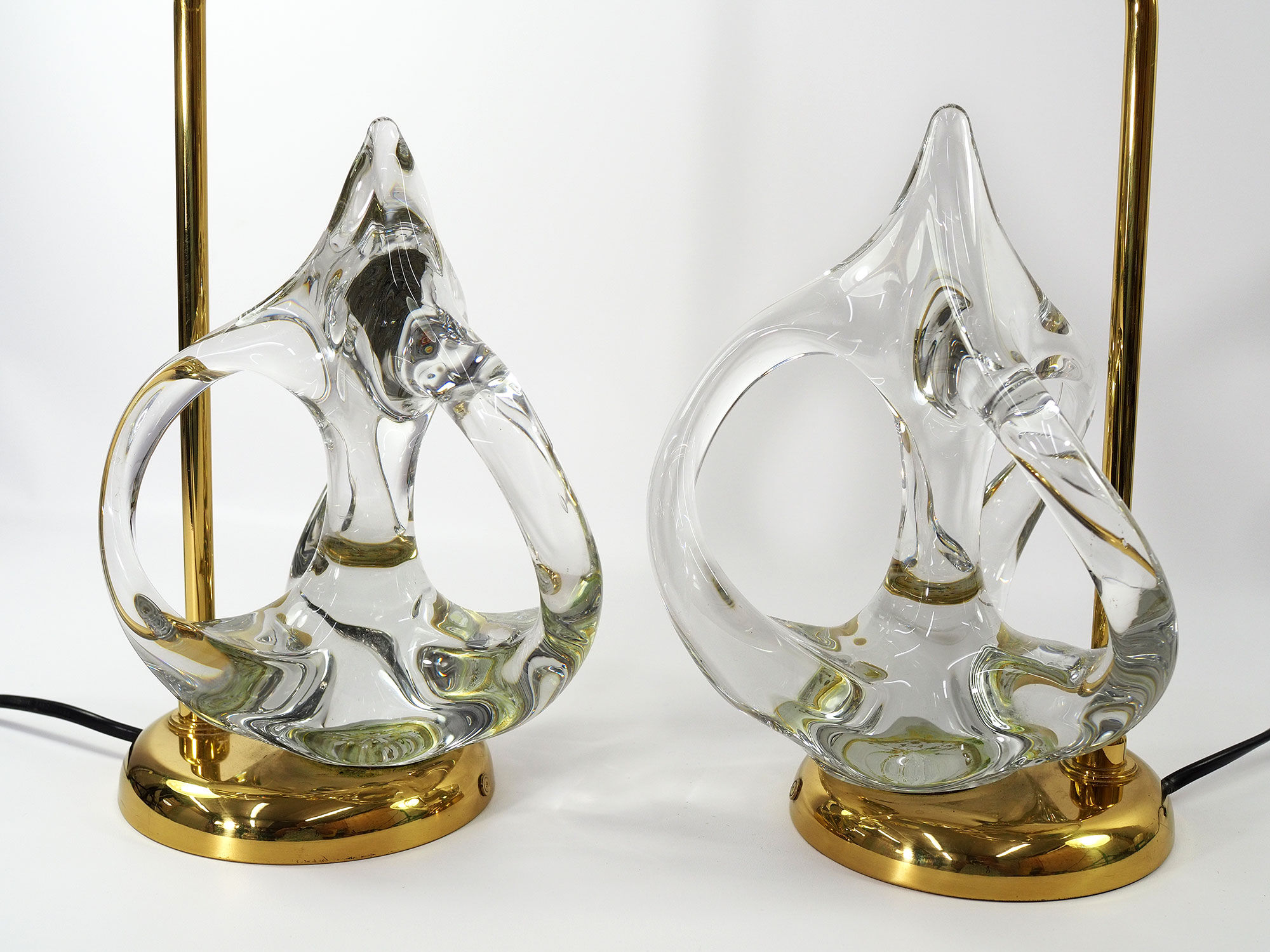 Vintage french crystal and brass lamps