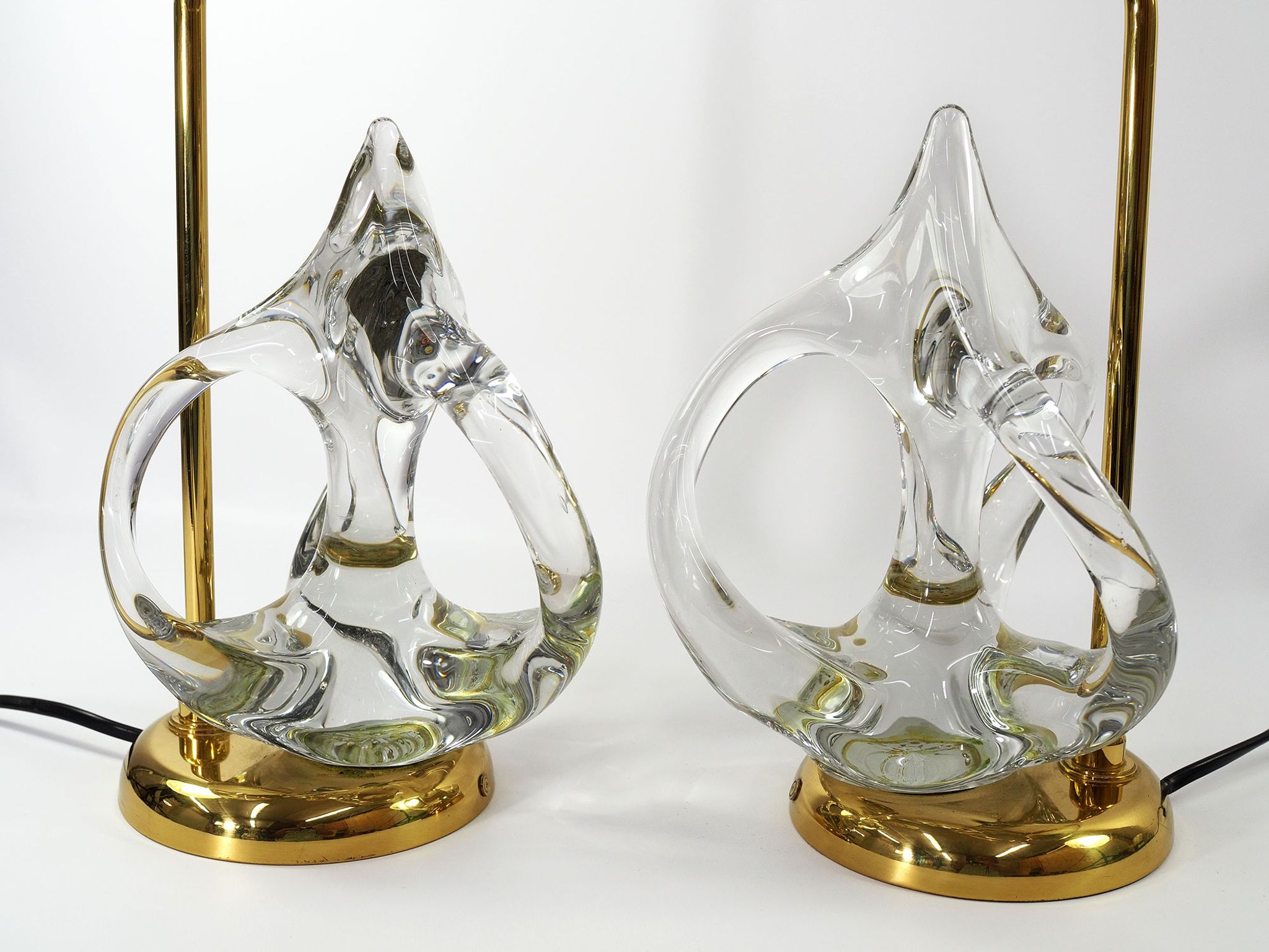 Vintage french crystal and brass lamps