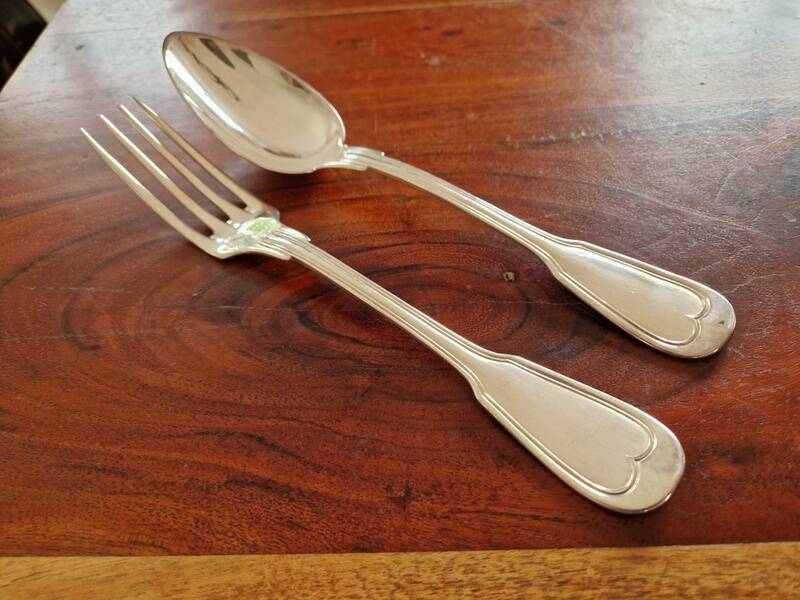 ZD and Co - Chinon model tableware in silver-plated metal