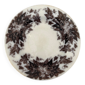 Assiette terre de fer sépia Sarreguemines modèle Bryonia - faïence 19e