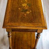 Antique Sewing Table with Inlaid Top, 1890s