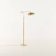 Italian swing arm brass floor lamp with marble base, 1970s